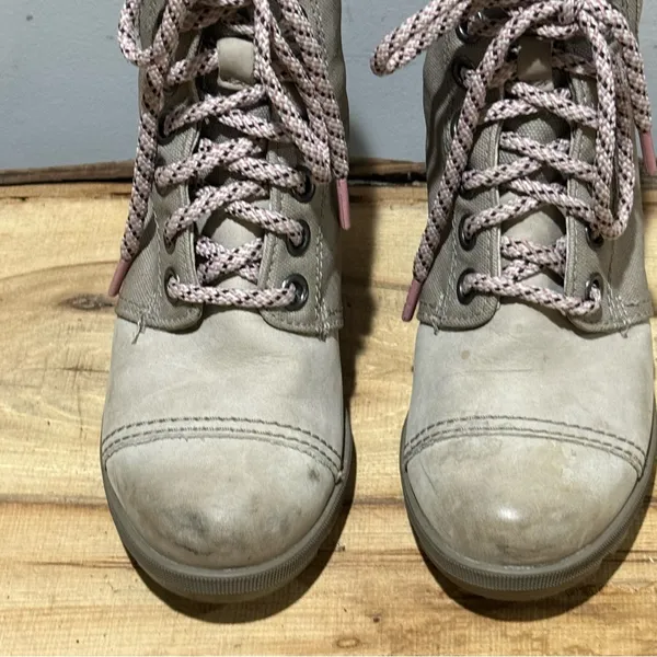 Sorel Canvas & Leather PDX Wedge Lace‎ Up Bootie Size 6.5 A58 - Image 6