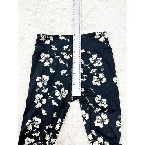 Sam Edelman‎ Navy Blue White Floral Crop Leggings Size Medium - Image 4