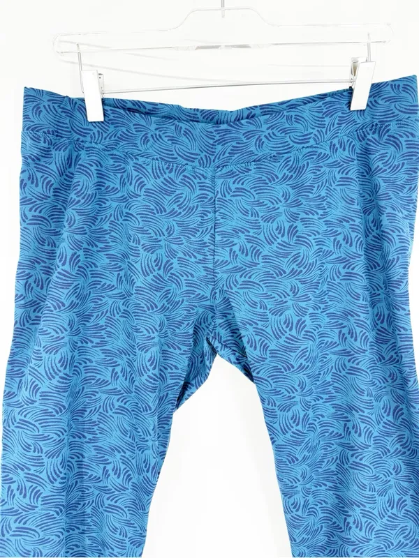 PACT Cropped Printed‎ Leggings Women's XL Blue Activewear - Image 3