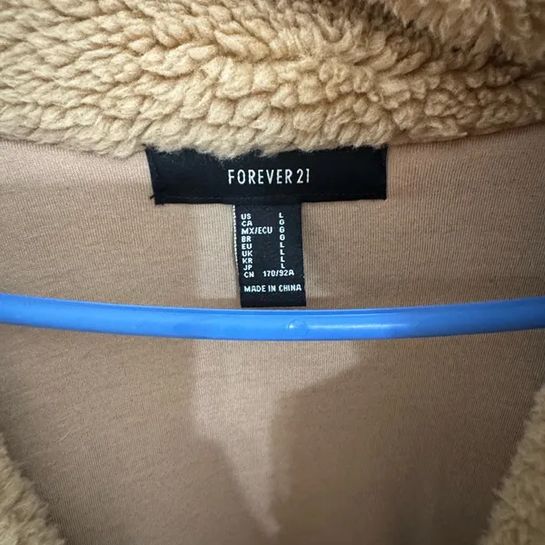 Forever 21‎ Tan Sherpa Teddy Jacket Large - Image 3