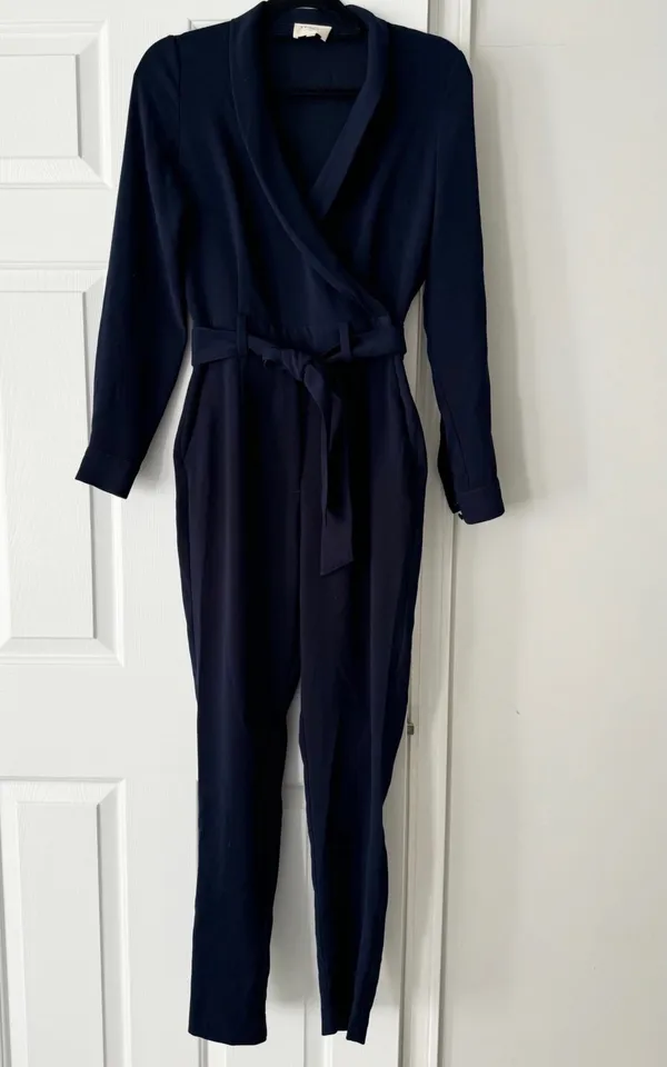 Sézane Heaven Long Sleeve Navy Jumpsuit, Size 34/US 2 - Image 6
