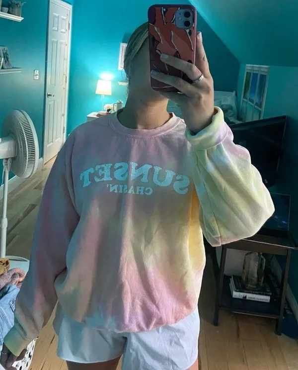 Olivelynn Tie-Dye Sunset Chasin Crewneck sweatshirt - Image 2