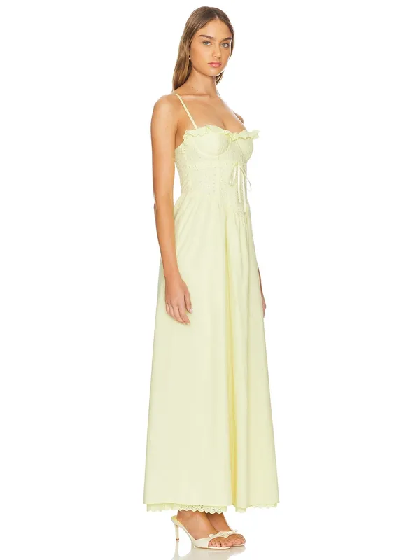 Revolve More to Come Marleen Maxi Dress in Yellow Small Womens Eyelet Long - Image 2