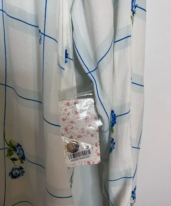 NWT Free People Window To My Soul Blue Floral Button Up XS - Image 8