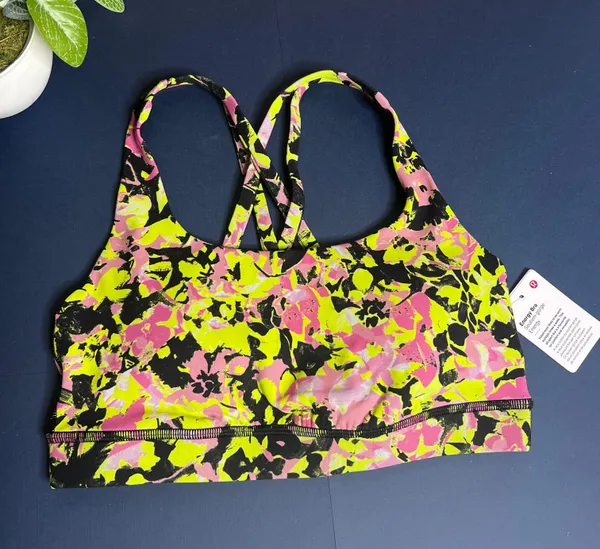 Lululemon Energy Bra Luxtreme NWT Size 2 Inflect Floral Highlight Yellow Multi - Image 3