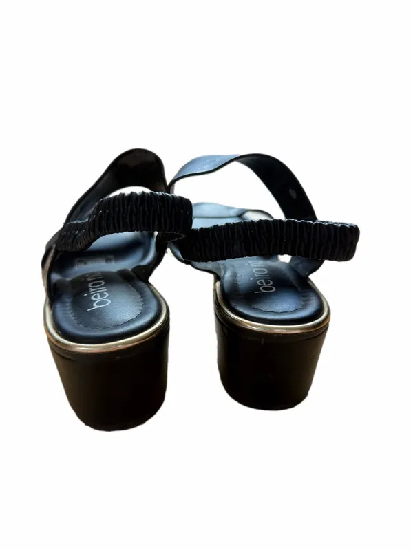 Beira Rio Black Women's Low Block Heel Sandals - Image 3
