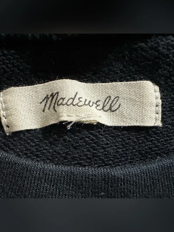 MADEWELL crew neck black sweatshirt size 2X 100% cotton oversized - Image 9