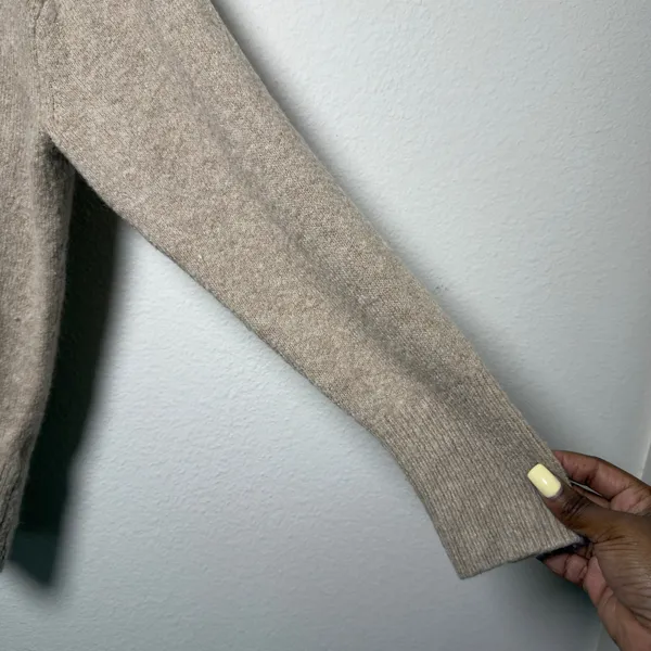 J.Crew Women Wool Alpaca Merino Sweater XS Tan Beige Crewneck Oversized Academia - Image 9