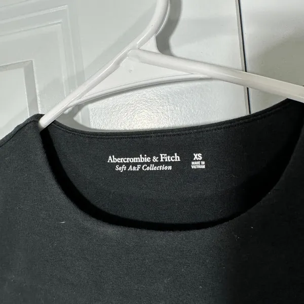 Abercrombie‎ Long-Sleeve Cotton-Blend Seamless Fabric Crew Bodysuit Black XS - Image 3