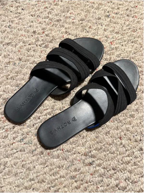 Rothy's Triple Band Sandal in Classic Black- Size 9.5 - Image 3