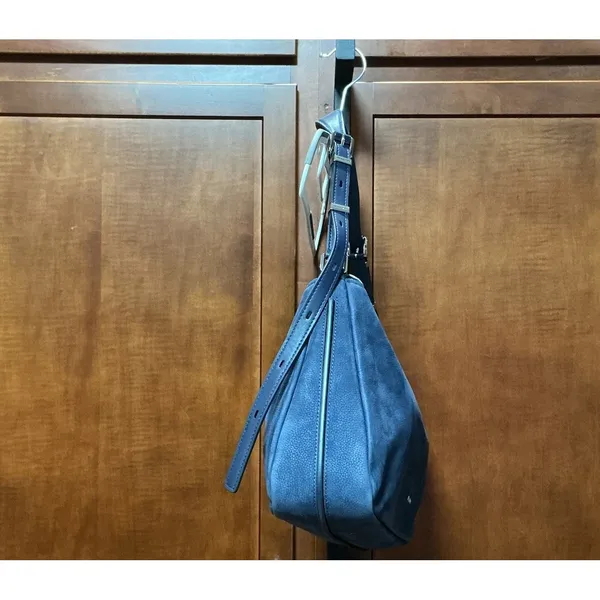Michael Kors Nolita Medium Blue Suede Convertible Shoulder Hobo Bag 30F5GY5M2L - Image 5