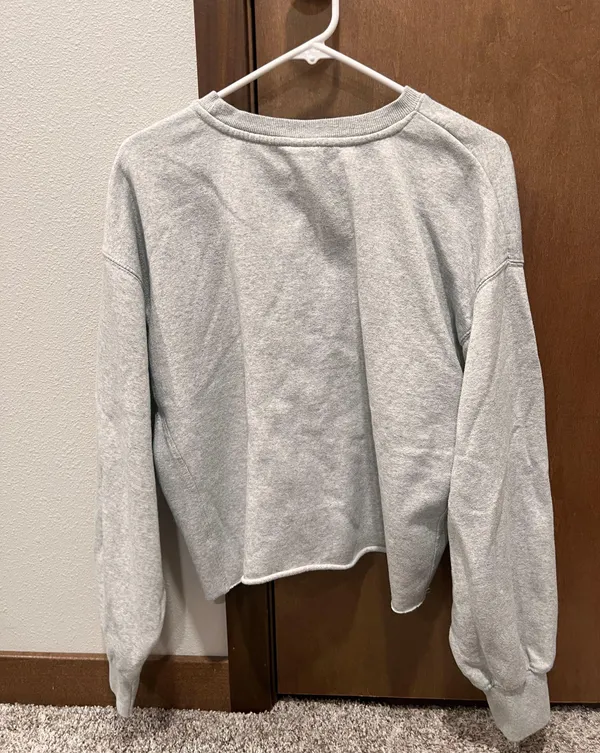 Gray Cropped Crewneck - Image 3