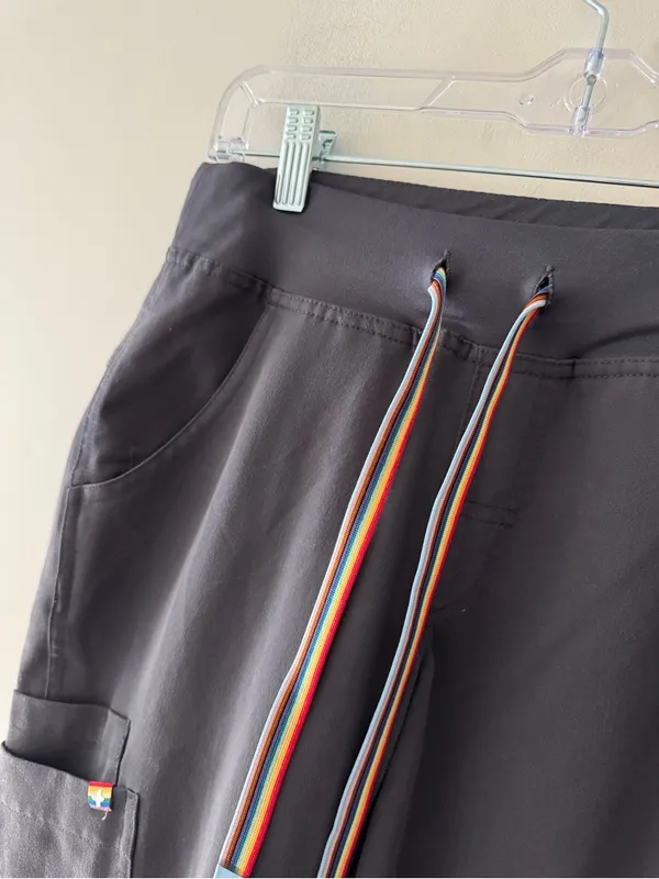 Figs Pride Zola Skinny Scrub Pants Charcoal Rainbow - Image 2