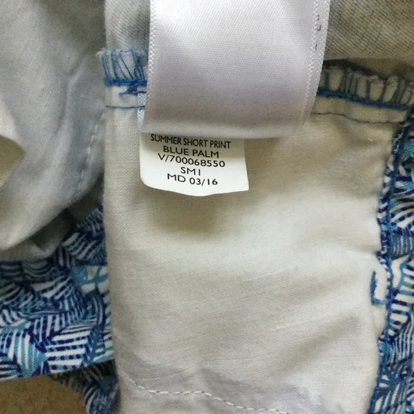 Blue Palm Leaf Print Cotton Shorts - Sz 10 - Image 10