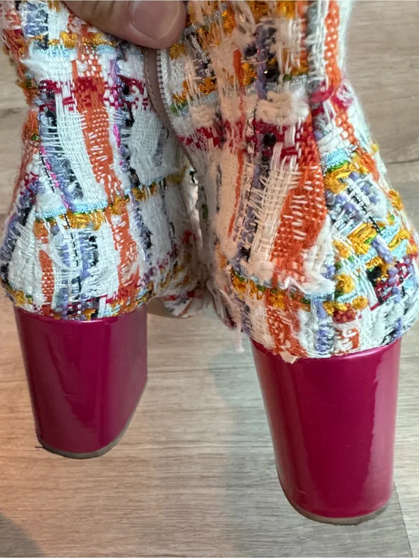 Betsey Johnson Booties White Pink Cait sz 5.5 - Image 9