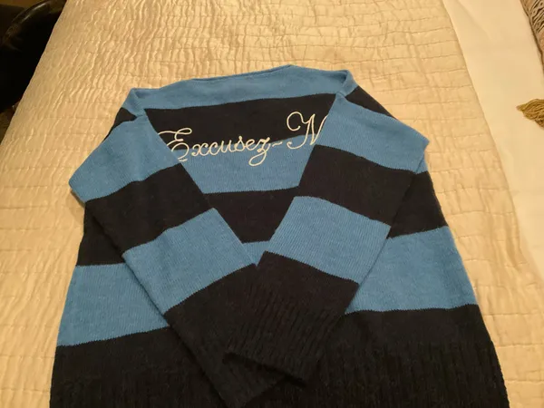 Women’s Anthropologie blue and navy xs sweater - Image 4