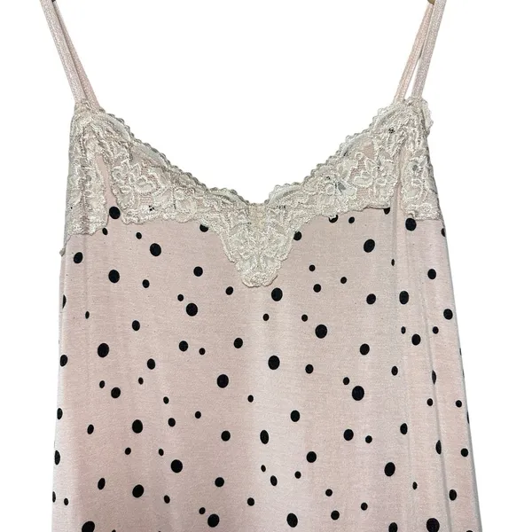 Y2K Lane Bryant Lace Cami Pink Polka Dot Tank Plus 14/16‎ Coquette Soft Girl Top - Image 4