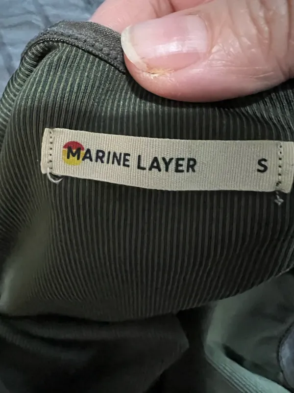 Marine Layer Studio Longline Olive‎ Green Ribbed Tank Crop Top - Image 4