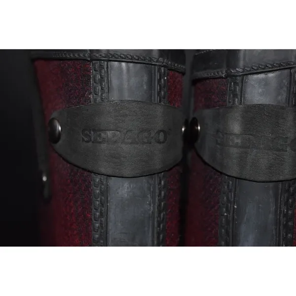 Woolrich Sebago Plaid Rain Boots Womens Red Black Buffalo Check Rubber Tall Sz10 - Image 6
