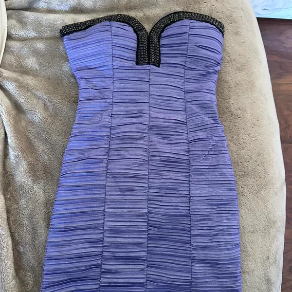 Vintage Y2K purple rhinestoned strapless mini dress - Image 6
