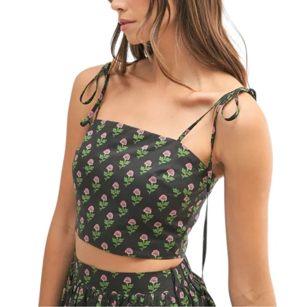 NEW Mable Floral Crop Top and Skirt Set Boho Cottagecore - Image 9