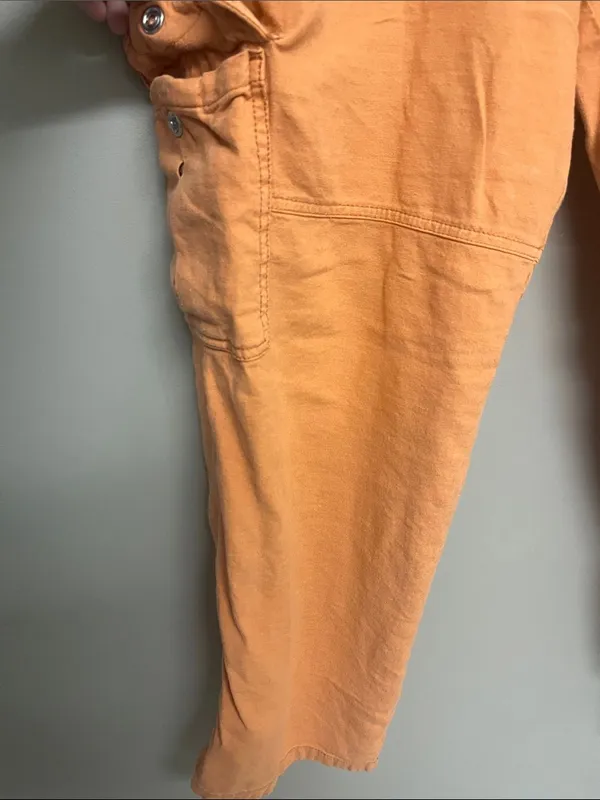 Pilcro Women's Orange Cargo Jumpsuit High-rise Pants with Flap Pockets Large - Image 7