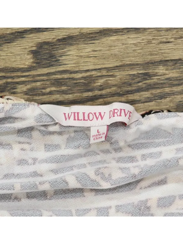 NWT Willow Drive Ruffled One-Sleeve Knit Top Safari Cheetah Brown Multi L - Image 4