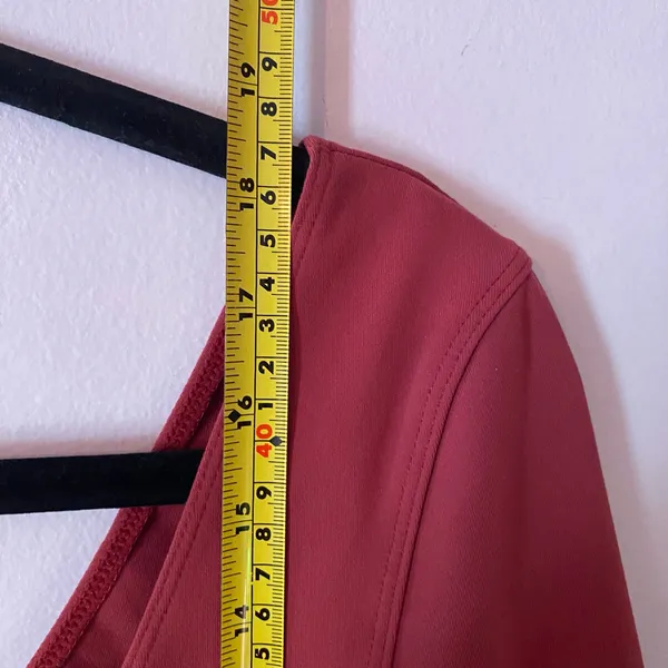 NWT Free People Intimately Red V-neck Cropped Stretchy Long Sleeve Top Medium - Image 8