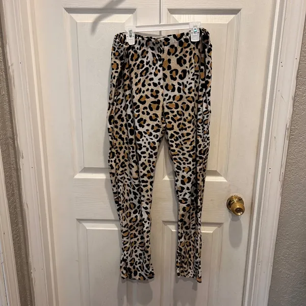 Joyspun Womens Leopard‎ Print Lounge Set Long Sleeve Top Pants Sleepwear Large - Image 8
