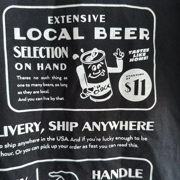 Foxtrot Co. Black and White Menu Graphic T-Shirt, Size Medium - Image 12