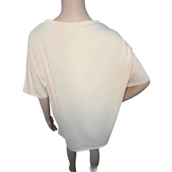 ROMWE Alien Graphic Pale Yellow Shirt Sleeve T-Shirt - Image 4