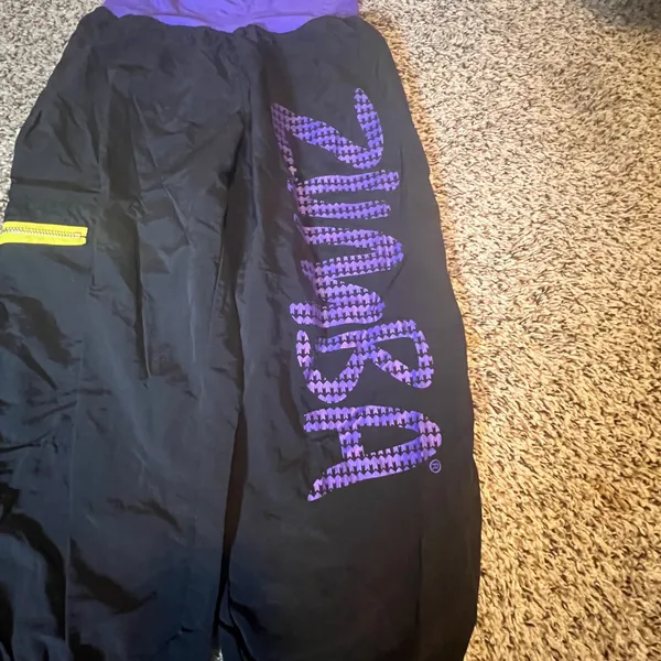 Zumba Fitness Womens Medium Cargo Jogger Pants Black Purple High Waist Dance M‎ - Image 2