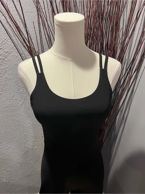 🌺WILO BLACK RIBBED FLARE ATHLETIC JUMPSUIT SIZE SMALL🌺 - Image 2