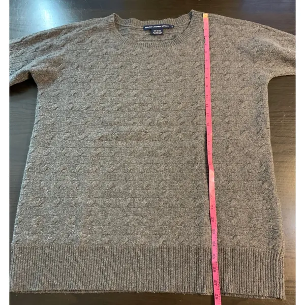 Ralph Lauren Sport Wool Blend Rabbit Gray Cable Knit‎ Crew Neck Sweater Preppy - Image 11