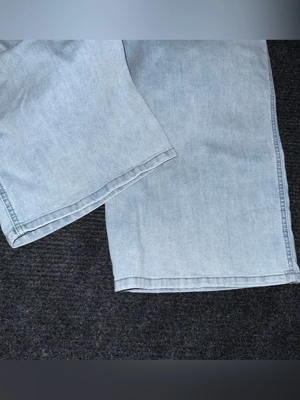 Democracy Ab Technology Wide Leg Cropped Jeans Light Wash Stretch Denim Sz 14 - Image 5