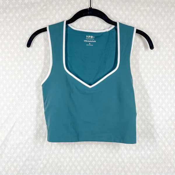 Abercrombie & Fitch YPB Green White Studioflex‎ Portrait Tank - Image 2