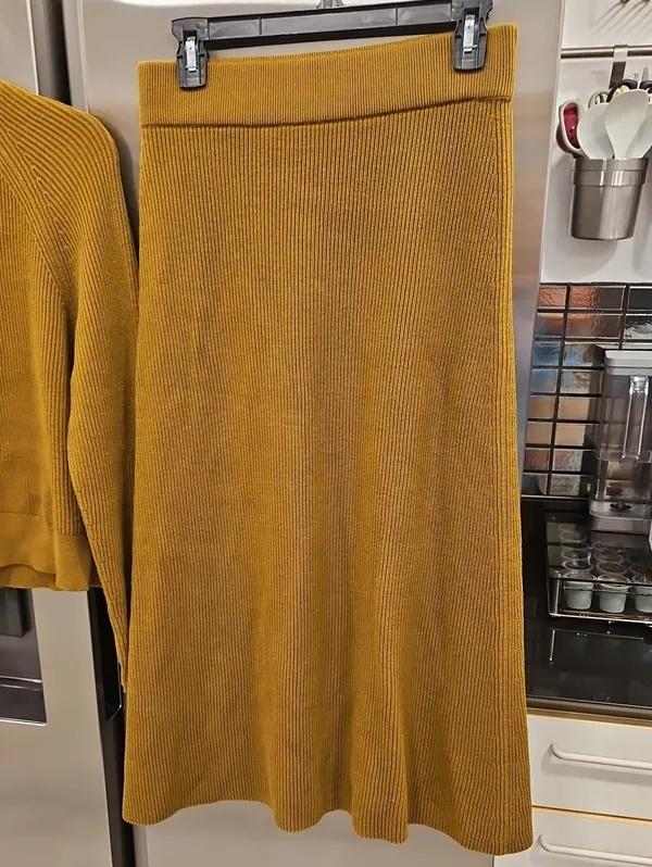 💕SEZANE💕 Ribbed Knit Set: Sami Jumper (Medium) + Naelle Skirt (Large) Green - Image 14
