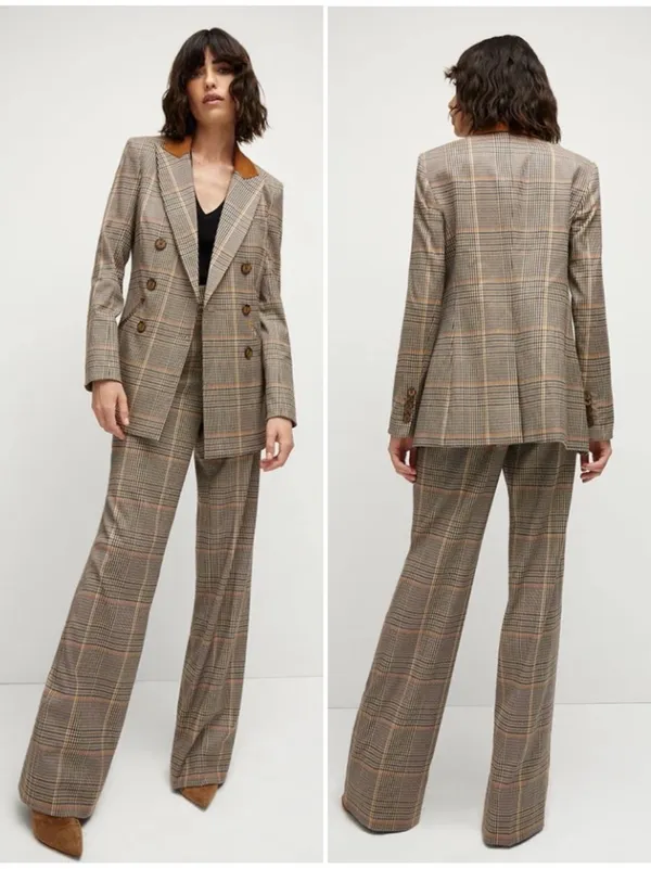 Veronica Beard Tonelli Plaid High Rise Wide Leg Pants Size 2 - Image 3
