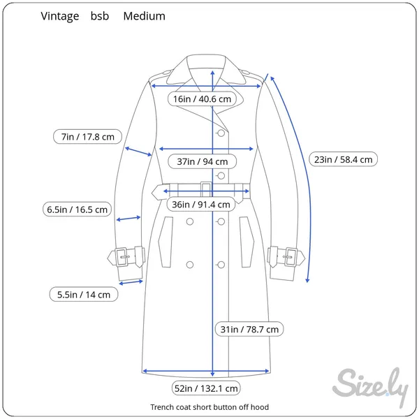 Trench coat short button off hood Tan Size M - Image 2
