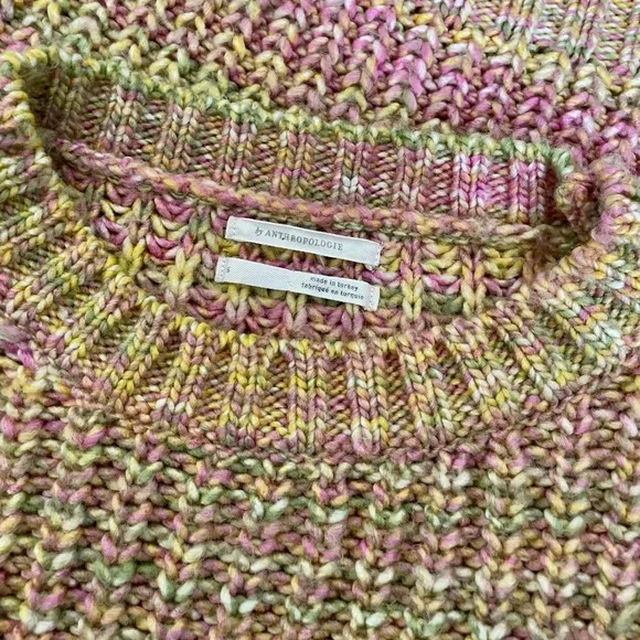 ANTHROPOLOGIE Ribbed Obi Melange‎ Crewneck Sweater Pullover Knit Marled Small - Image 11