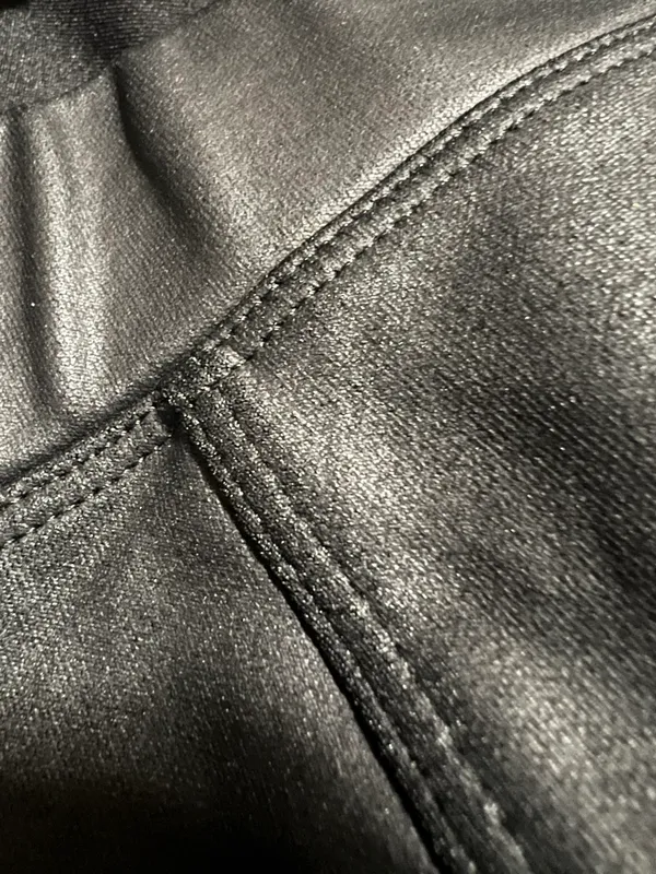 Express Black Faux Leather Low Rise Leggings - Image 5
