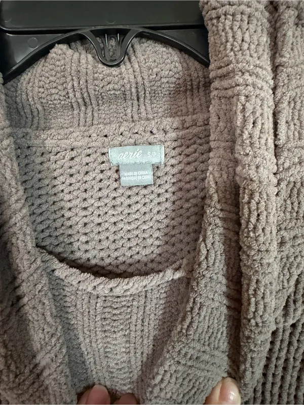 Aerie Small Mauve Knit Turtleneck Sweater Fall Winter Classic Chunky Oversized - Image 3