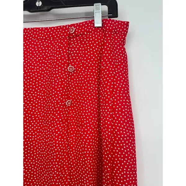 TravelSmith Red Polka Dot Wrap Maxi Skirt Medium Retro Rockabilly Old‎ Hollywood - Image 2