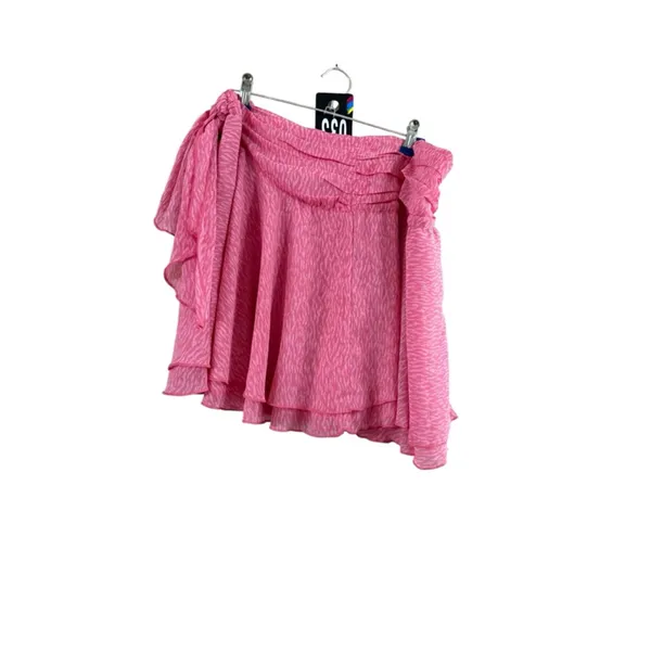 Aerie Pink Tiered Ruffle Mini Skirt Women's Size Large - Image 11