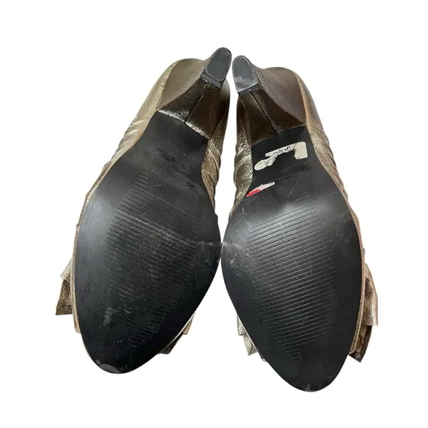 MADDEN‎ GIRL Silver Block High Heels with Open Toe & Bow Accent, Size 9.5 - Image 7