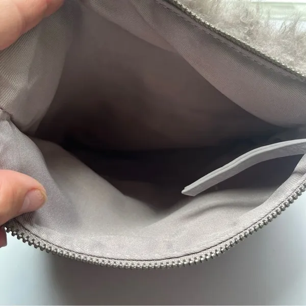 Elegant Taupe Grey Faux Fur Clutch Purse - Image 9