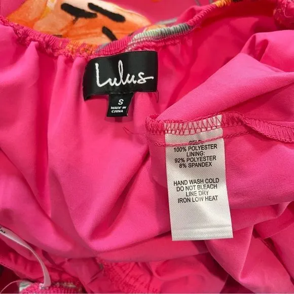 Lulus After Sunset Magenta Pink Floral Off the Shoulder Romper‎ SMALL - Image 11