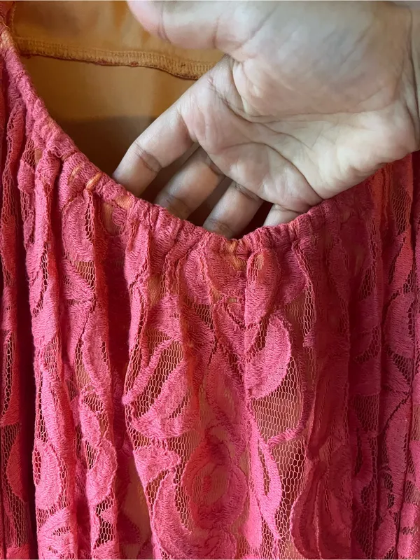 love, Fire Pink Lace Fit-and-Flare Midi Dress - Image 5