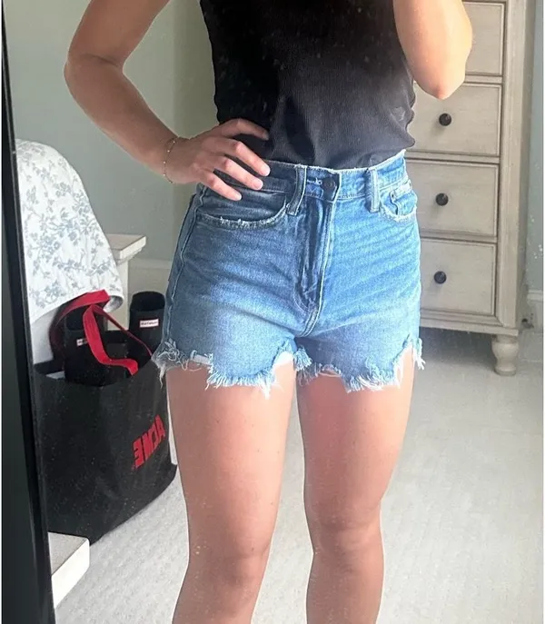 Abercrombie and fitch high waisted Jean shorts 00 24 - Image 3