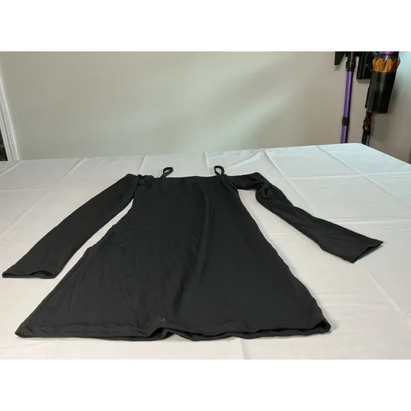 Motel Rocks Jetty Dress Black Off Shoulder Long Sleeve Mini Dress Women's S NWT - Image 4